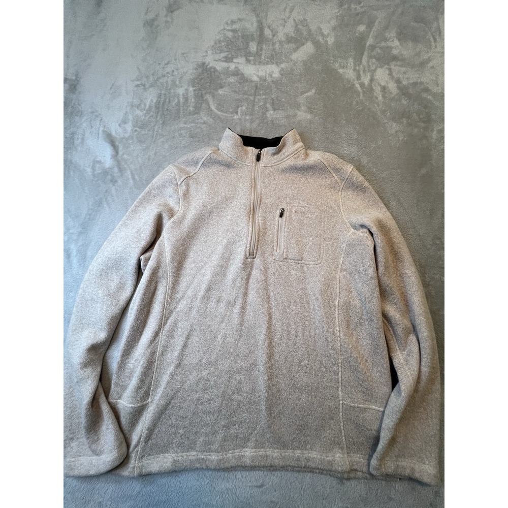 Woolrich Mens Jacket XL Gray Quarter Zip Fleece Pullover Long Sleeve Outdoor